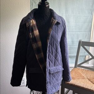 NorthStyle Women's Quilted Jacket - Navy and Plaid